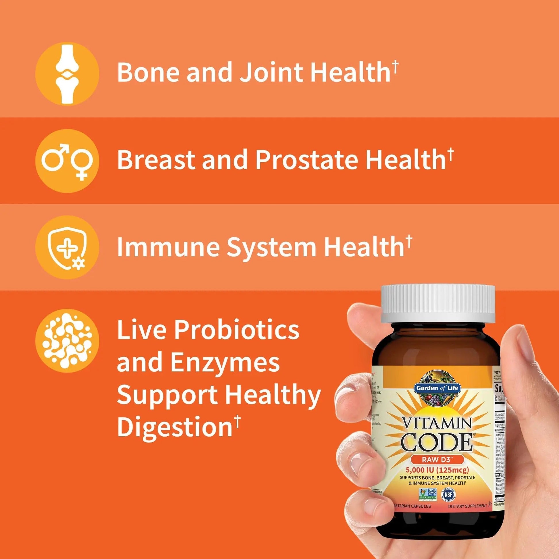 Garden of Life Organics Women's Once Dail,y 60ct & Vitamin Code Vitamin D3 5,000IU, 60ct Garden of LifeAu supplements