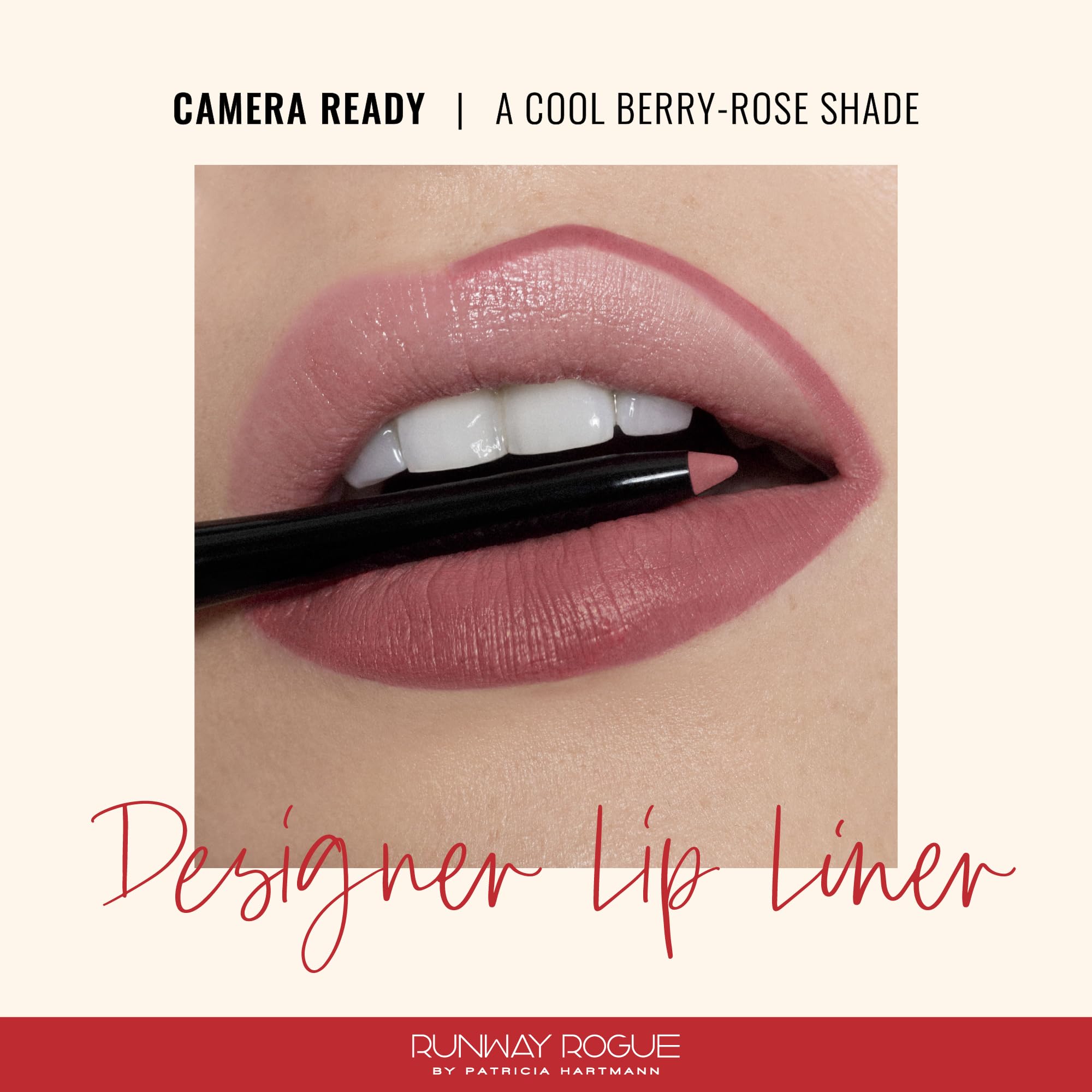 Runway Rogue Designer Liner Lip Pencil, Matte Cool Berry-Rose Lip Liner Pencil and Lip Liner Sharpener, ‘Camera Ready’ Runway RogueAu supplements