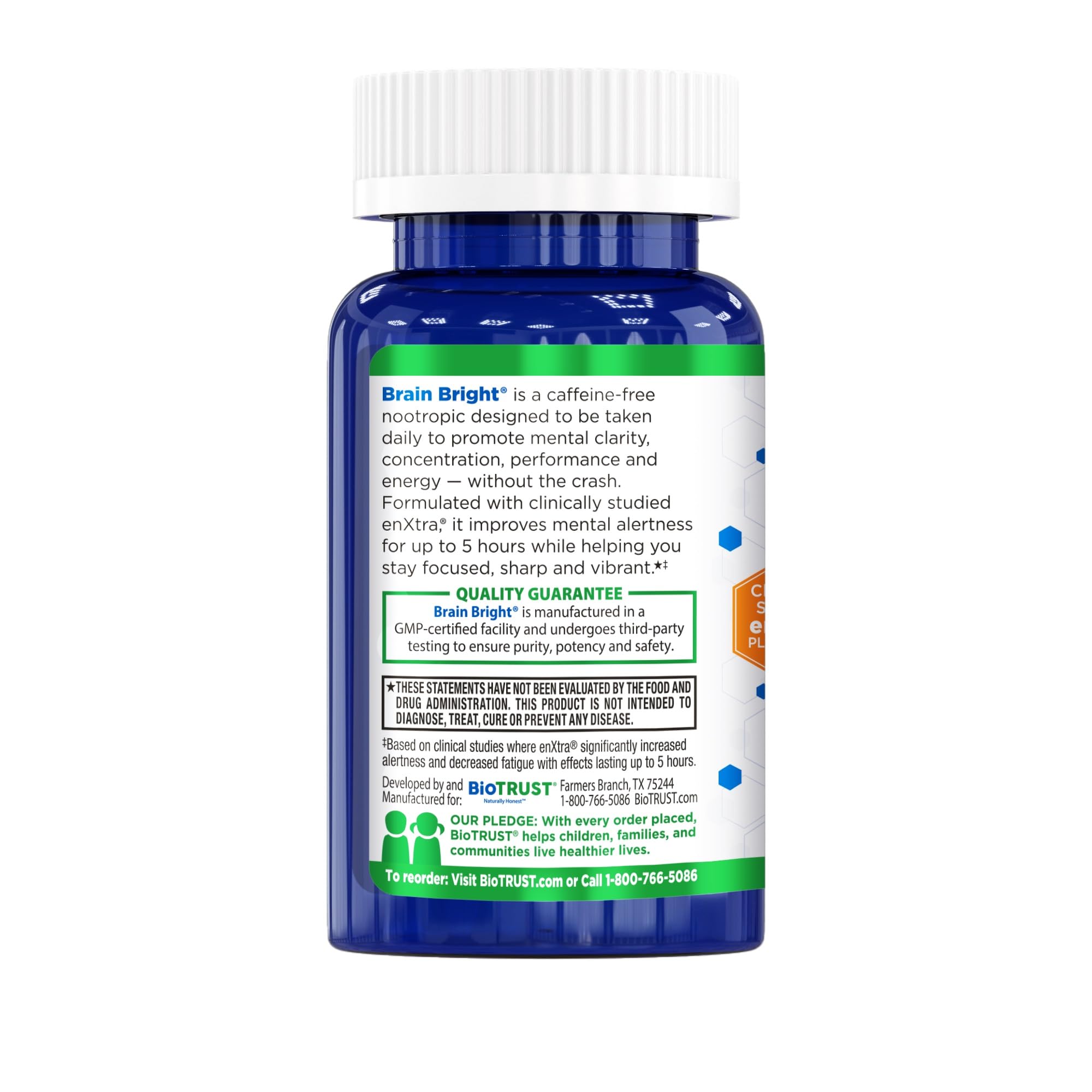 BioTrust Brain Bright – Daily Nootropic Boost for Focus, Concentration, Mental Clarity – Caffeine Free Nootropics Brain Support Supplement – Thai Ginger, Ginkgo, Folate, L-Theanine – 30 Servings BioTrustAu supplements