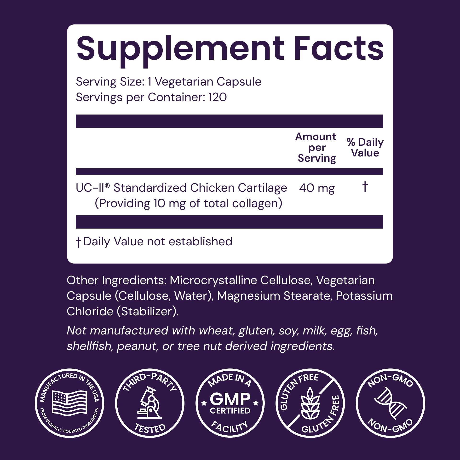 Healthy Origins UC-II 40 mg (Undenatured Type II Collagen, Non-GMO, Gluten Free, Joint Support), 120 Veggie Caps Healthy OriginsAu supplements