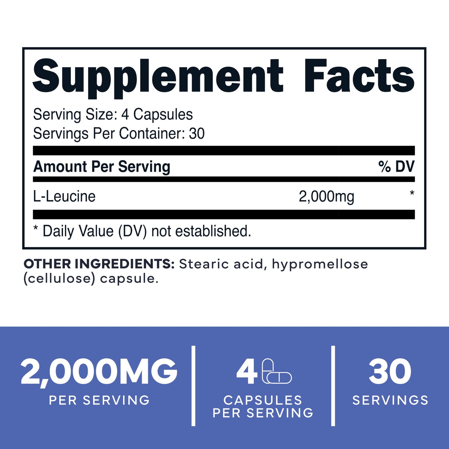 Type Zero L-Leucine Capsules (2000mg per Serving) 120 Capsules - 30 Servings Type ZeroUS supplements