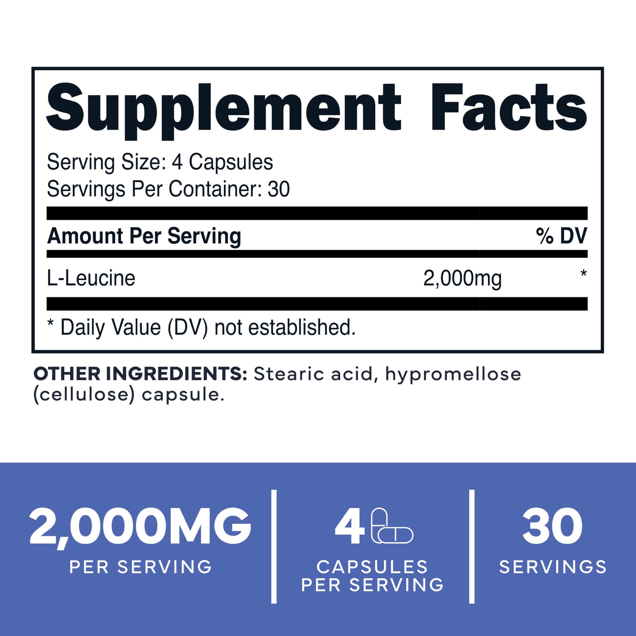 Type Zero L-Leucine Capsules (2000mg per Serving) 120 Capsules - 30 Servings Type ZeroUS supplements