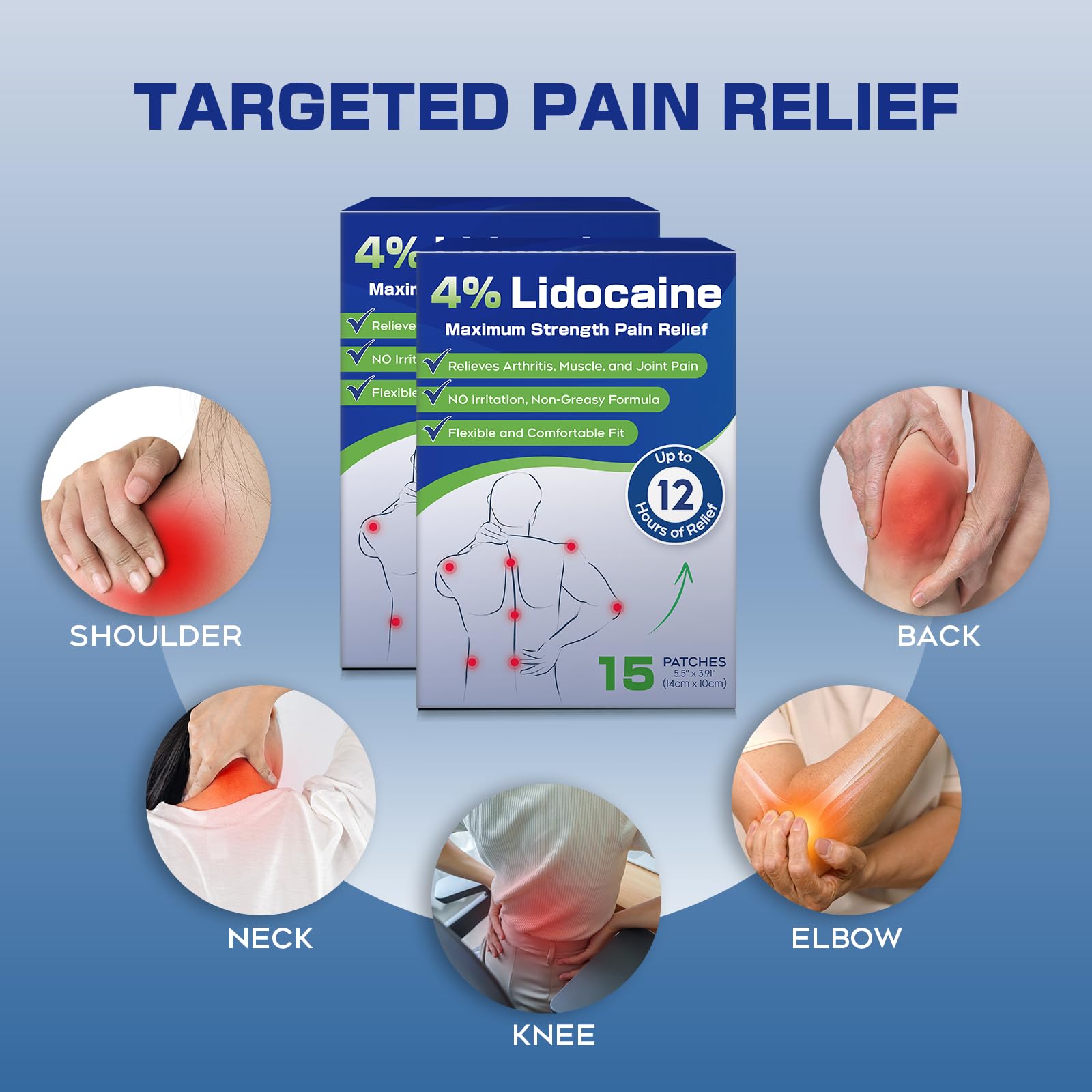 Uposiut 4% Lidocaine Pain Relief Patches 30 Count – Maximum Strength, 12 Hour Long Lasting, Flexible & Low Odor, for Back, Neck, Knee & Shoulder - 002AB UposiutAu supplements