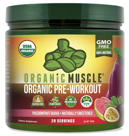 Organic Muscle Bundle - Pre-Workout Powder for Energy (Passionfruit Guava) + Replenisher Organic MuscleUS supplements