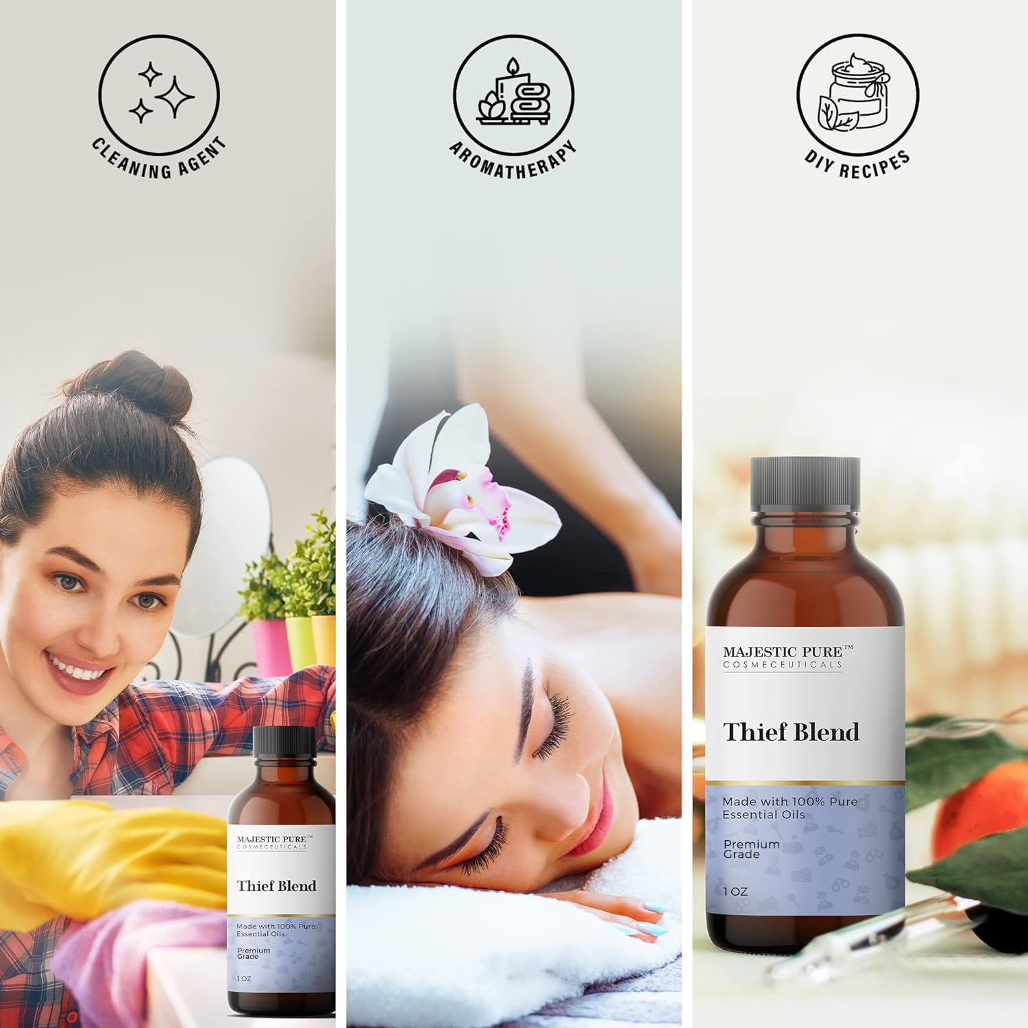 Majestic Pure Thieves Essential Oil Blend | 100% Pure Premium Oil for Uplifting Mood, DIY Products MAJESTIC PUREAu supplements