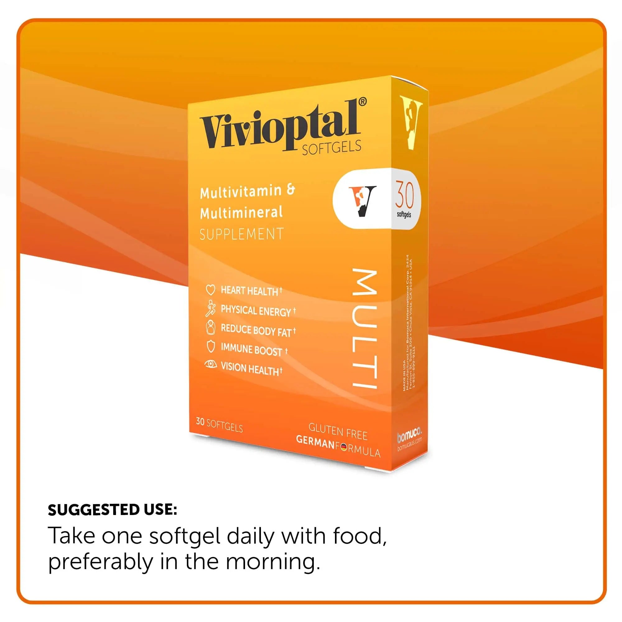 Vivioptal Multi 30 Softgels, Multivitamin & Multimineral, Gluten Free, German Formula Vivioptal VitaminsAu supplements