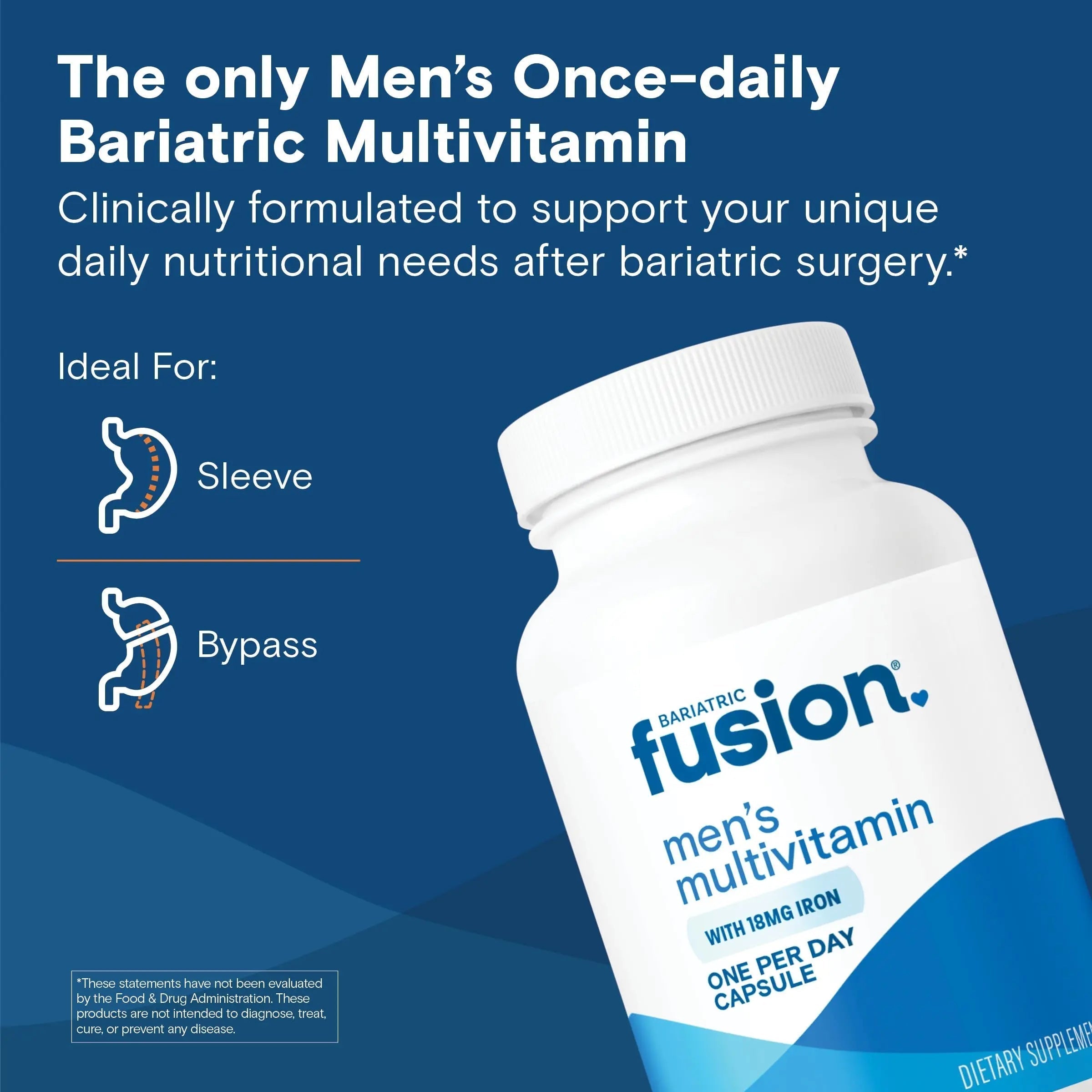 Bariatric Fusion One Per Day Bariatric Multivitamin with Iron for Men | with Prostate and Heart Support Vitamins* | Bariatric FusionAu supplements