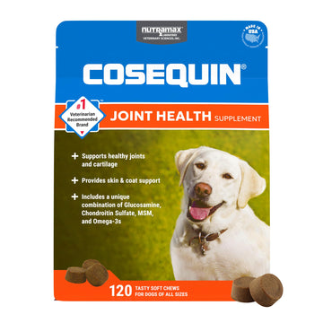 Nutramax Cosequin for Dogs Joint Health Supplement, Contains Glucosamine, Plus Chondroitin, MSM and Omega-3s, Supports Joint and Skin and Coat Health, Soft Chews, 120 Count Nutramax LaboratoriesAu supplements