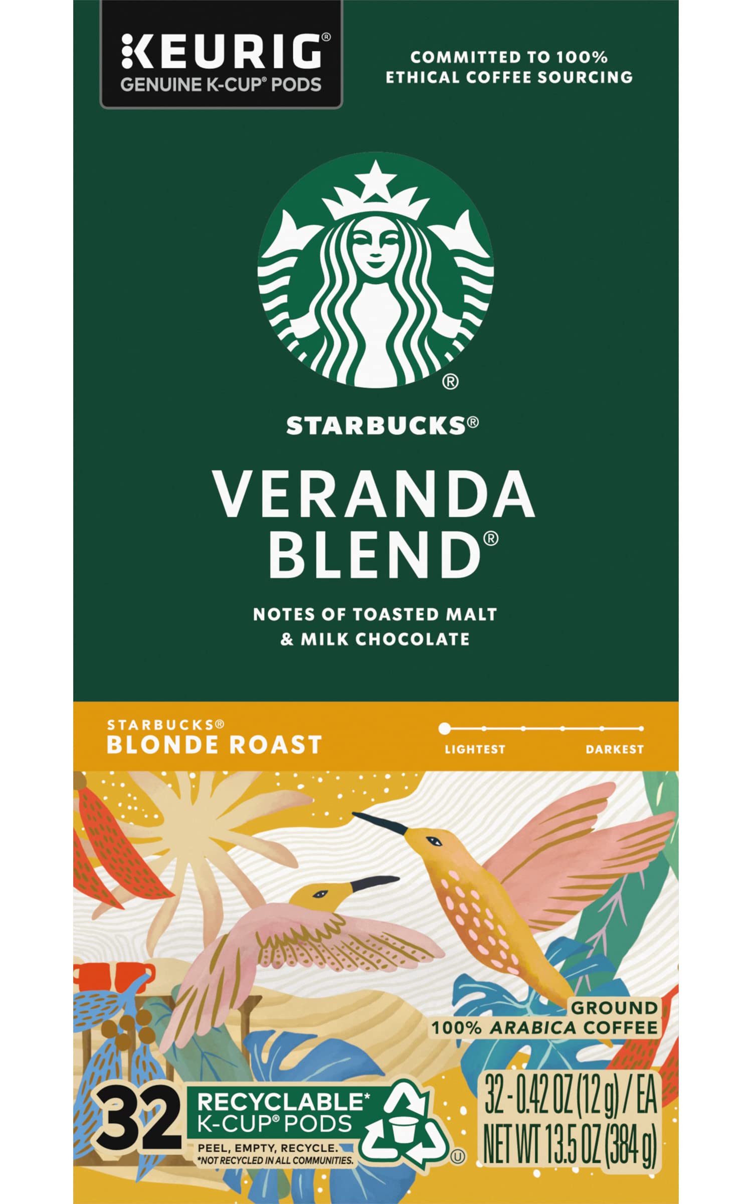 Starbucks Veranda Blend Coffee K-Cups,4/24 Pack-96 K-Cups StarbucksUS supplements