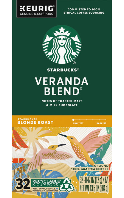Starbucks Veranda Blend Coffee K-Cups,4/24 Pack-96 K-Cups StarbucksUS supplements