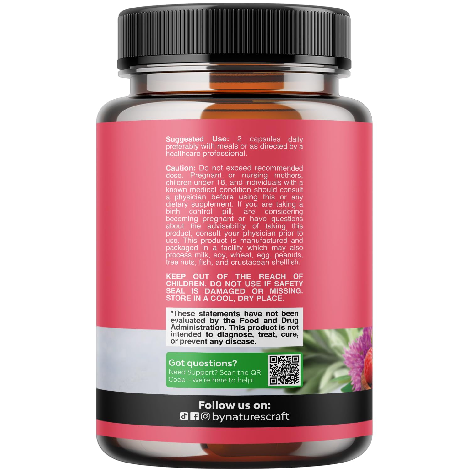 Complete Herbal Menopause Supplement for Women - Female Hormone Balance Capsules for Night Sweats Hot Flashes & Mood Swings with Dong Quai, Chaste Berry & Black Cohosh Root - 120 Count Pack Natures CraftAu supplements