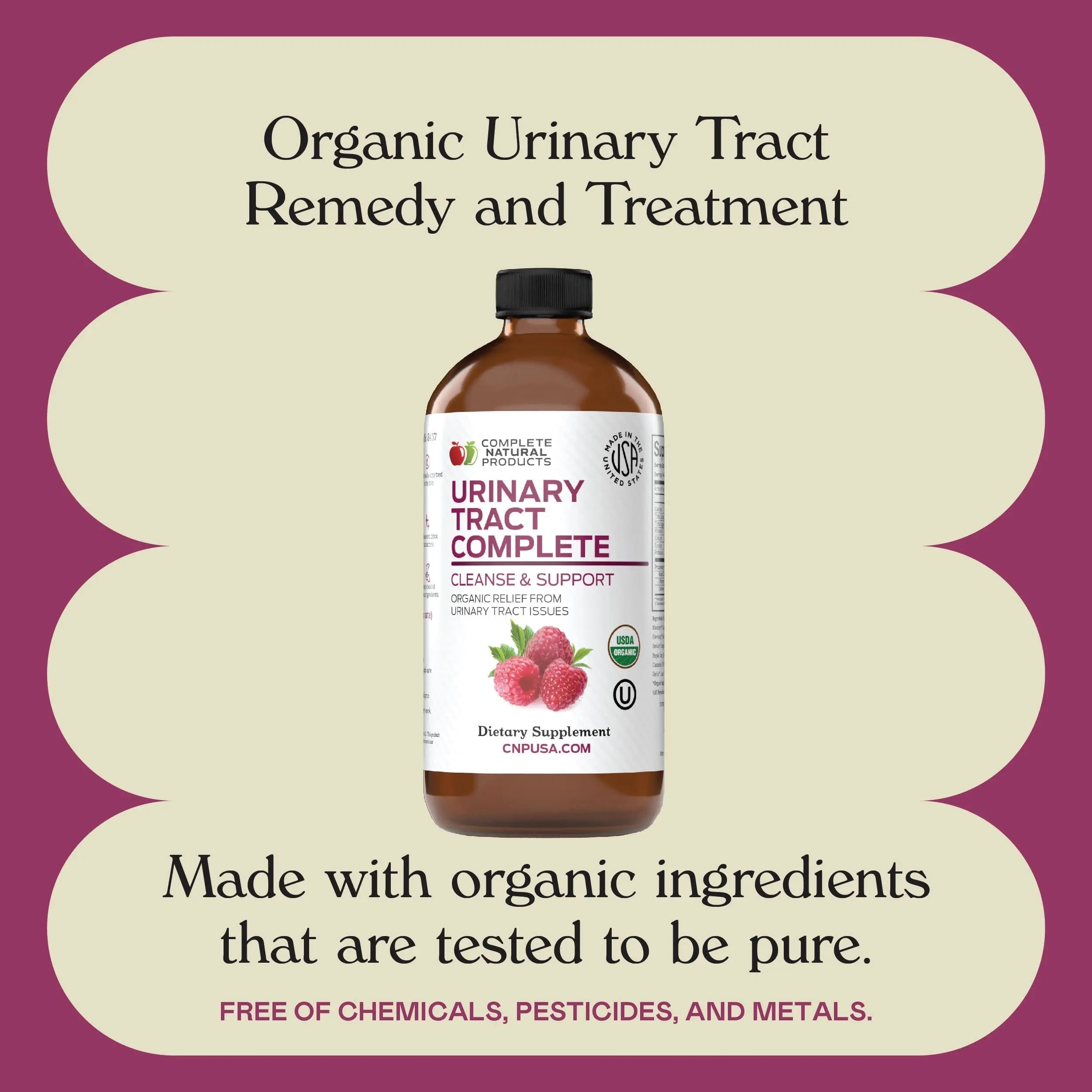 Complete Natural Products Urinary Tract Complete 8oz - Liquid Supplement for a Urinary Tract Cleanse, Defense, Health, and Treatment with Organic Cranberry & Organic D-Mannose Complete Natural ProductsAu supplements