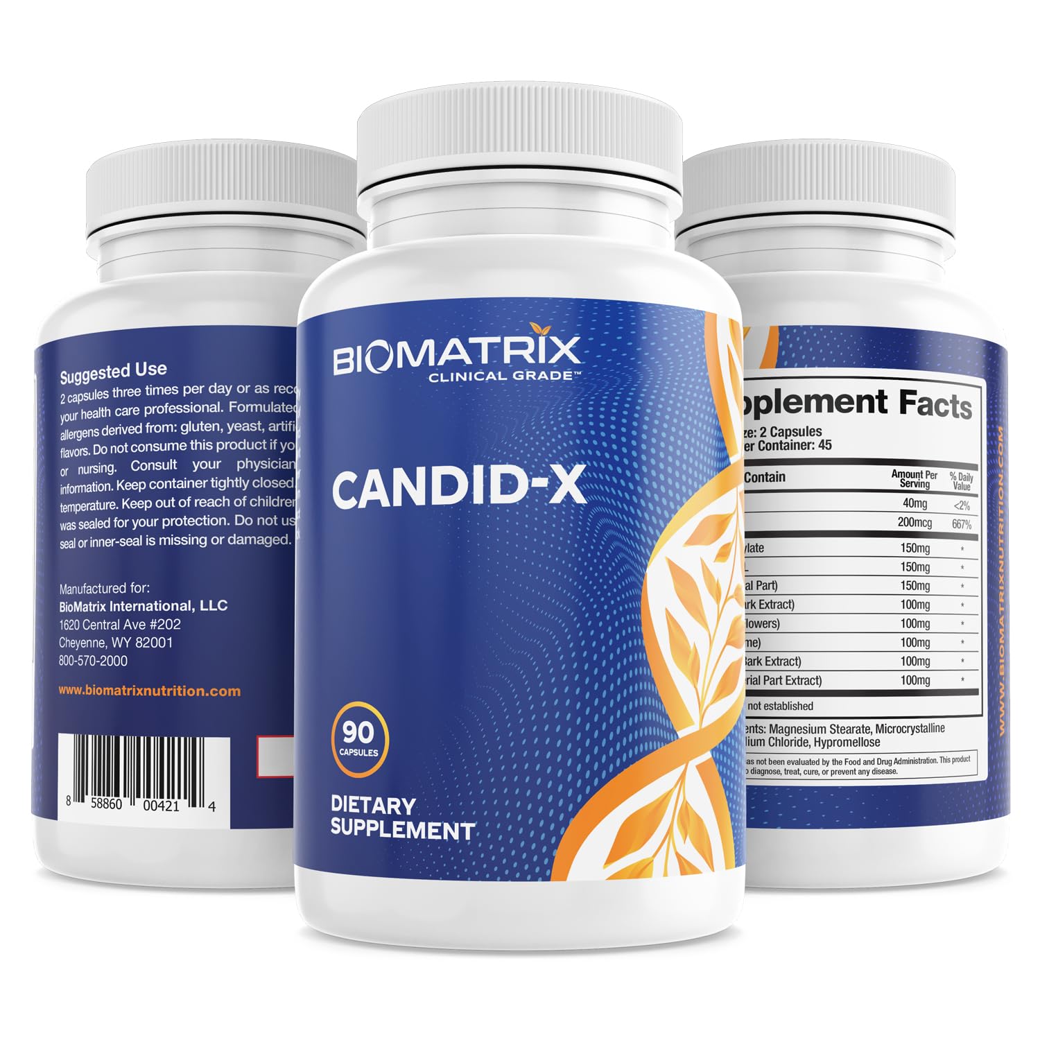 BioMatrix Candid-X Gut Cleanse with Berberine, Oregano, Sodium Caprylate, Chamomile, Ginger BioMatrixAu supplements