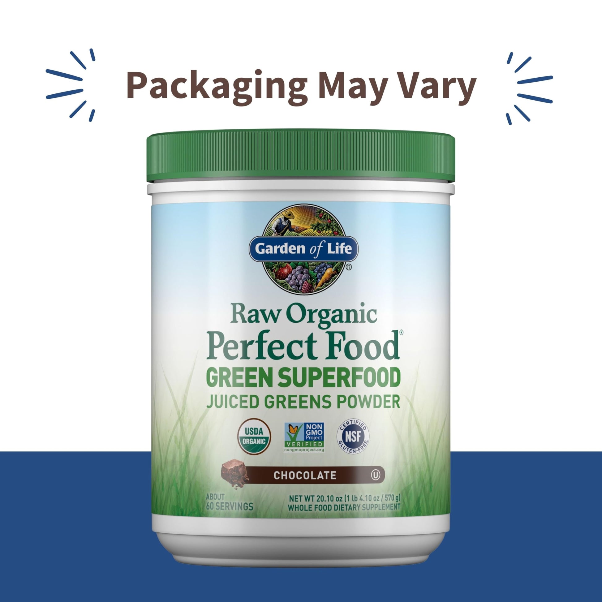 Garden of Life Raw Organic Perfect Food Green Superfood Juiced Greens Powder - Chocolate, 60 Servings, Non-GMO, Gluten Free, Vegan Whole Food Dietary Supplement Plus Probiotics, Enzymes Garden of LifeAu supplements