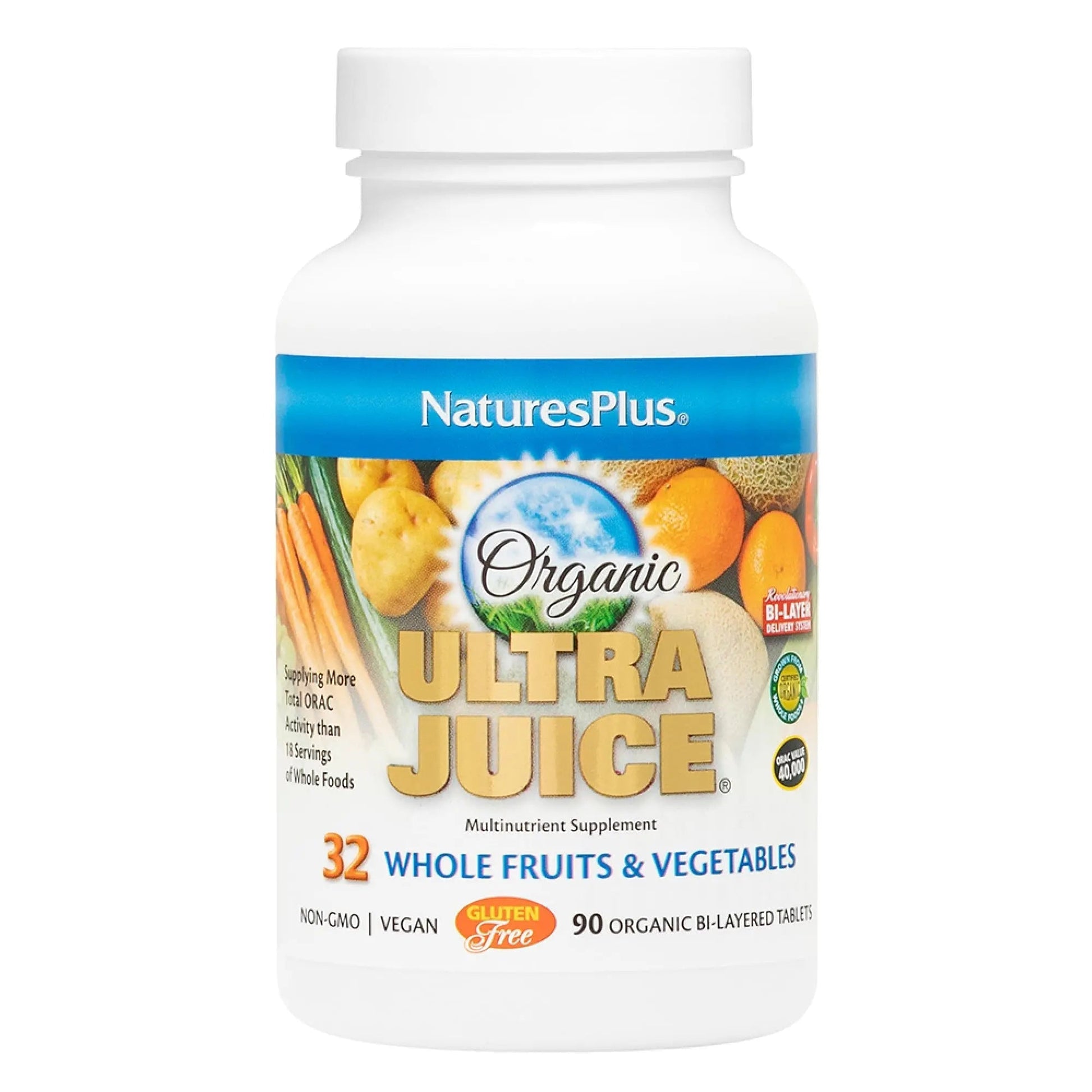 NaturesPlus Ultra Juice Multivitamin - 90 Bi-Layered Tablets - Whole Food Supplement with Fruits, Vegetables & Probiotics NaturesPlusAu supplements