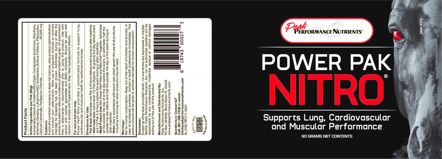 Peak Performance Nutrients Power Pak Nitro 90 Grams 1 Event Peak Performance NutrientsUS supplements