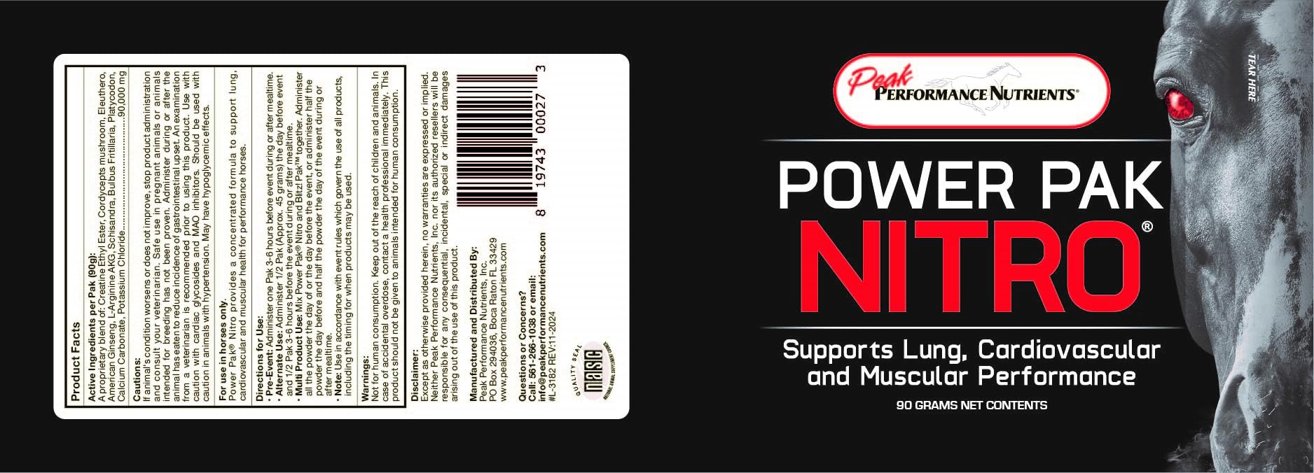 Peak Performance Nutrients Power Pak Nitro 90 Grams 1 Event Peak Performance NutrientsAu supplements