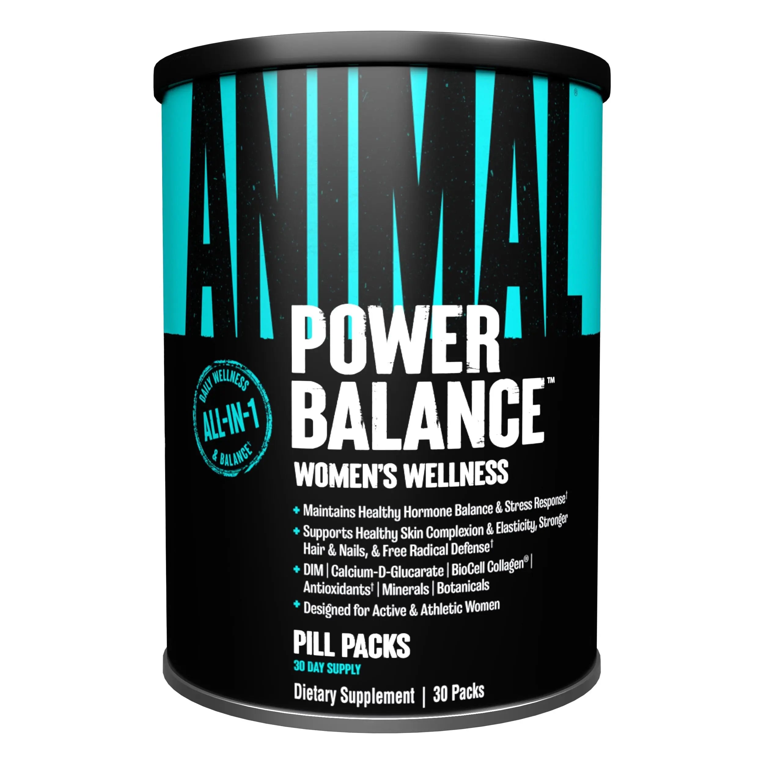 Animal Power Balance – Women's Alpha F Comprehensive Formula – Supports Hormonal Balance, Complexion, Hair, Nails, Mood and Stress, Intestinal Health, & Bone and Joint Health – 30 Packs AnimalAu supplements
