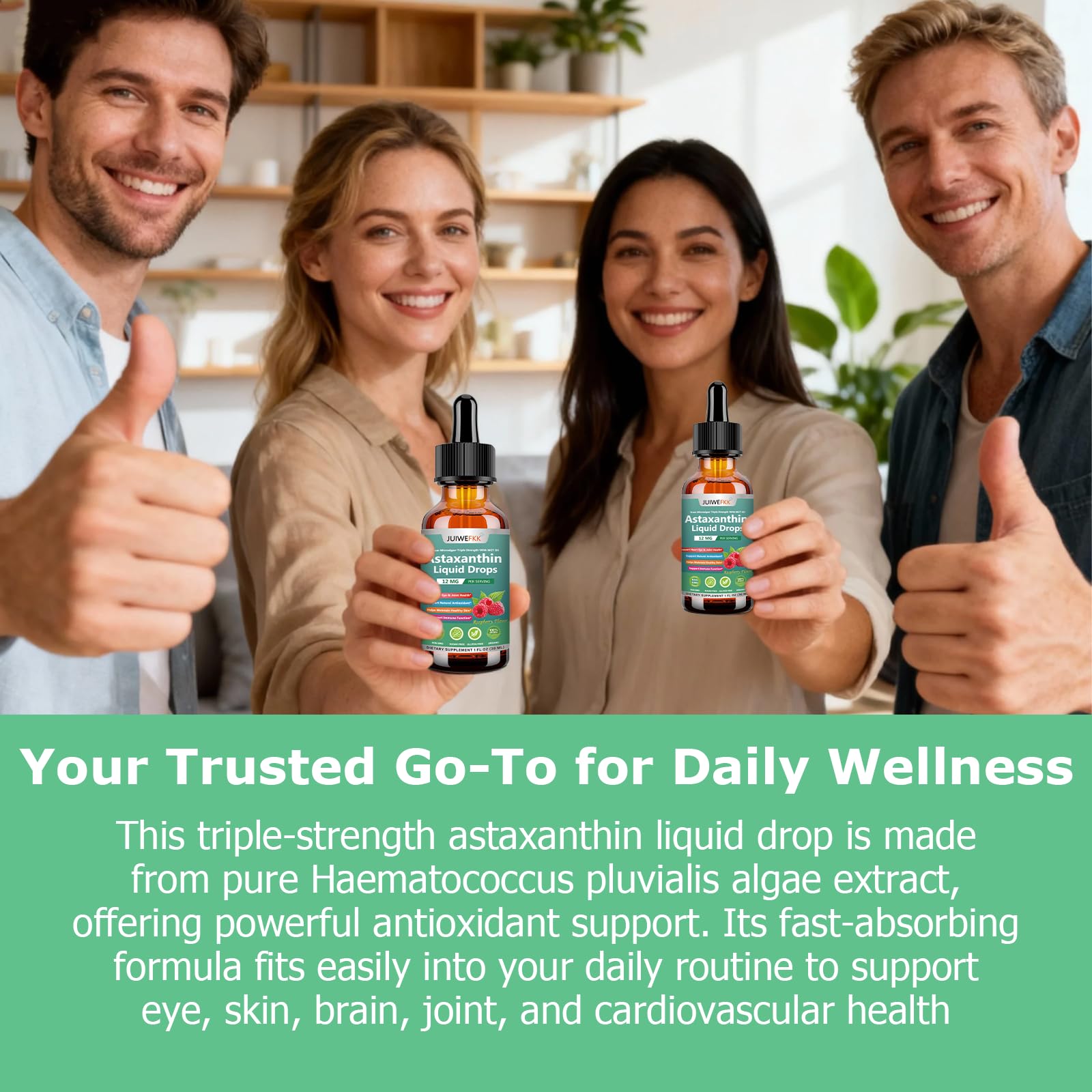 JUIWEFKK Astaxanthin Supplement 12mg Liquid Drops, Premium Natural Astaxanthin Antioxidant from Fresh Microalgae Source w. Mct Oi for Eye Immune Joint Skin Health, Liquid Formula for Max Absorption JUIWEFKKAu supplements
