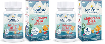 Nordic Naturals Children’s DHA, Strawberry - 90 Mini Chewable Soft Gels for Kids - 250 mg Omega-3 with EPA & DHA - Brain Development & Function - Non-GMO - 22 Servings (Pack of 2) Nordic NaturalsAu supplements