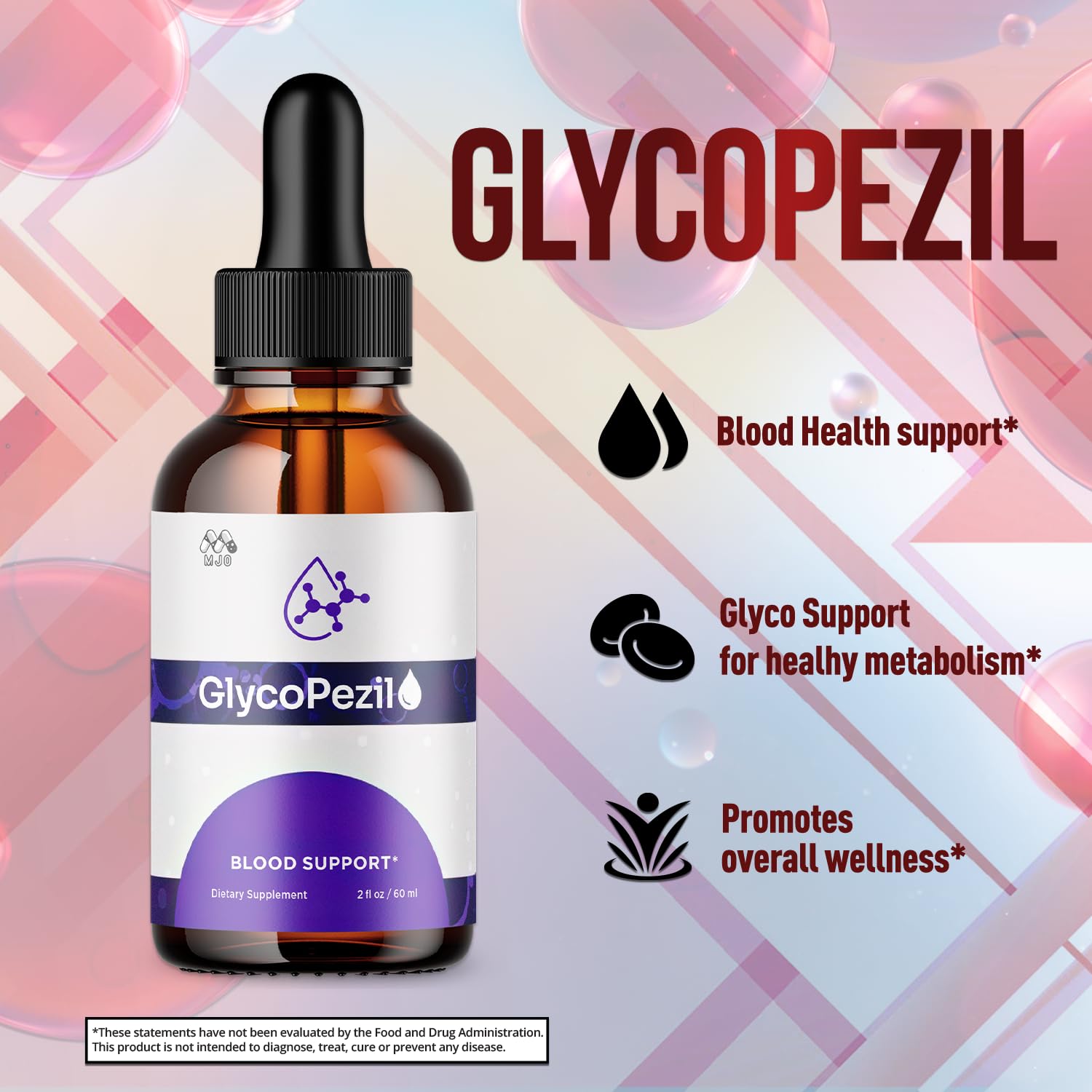 (3 Pack) Glycopezil Drops, Official Glycopezil Blood Health Support Drops with All Natural Ingredients, Advanced Health & Wellness Support Formula with Premium Vitamins for Women & Men (90 Servings) MJOAu supplements