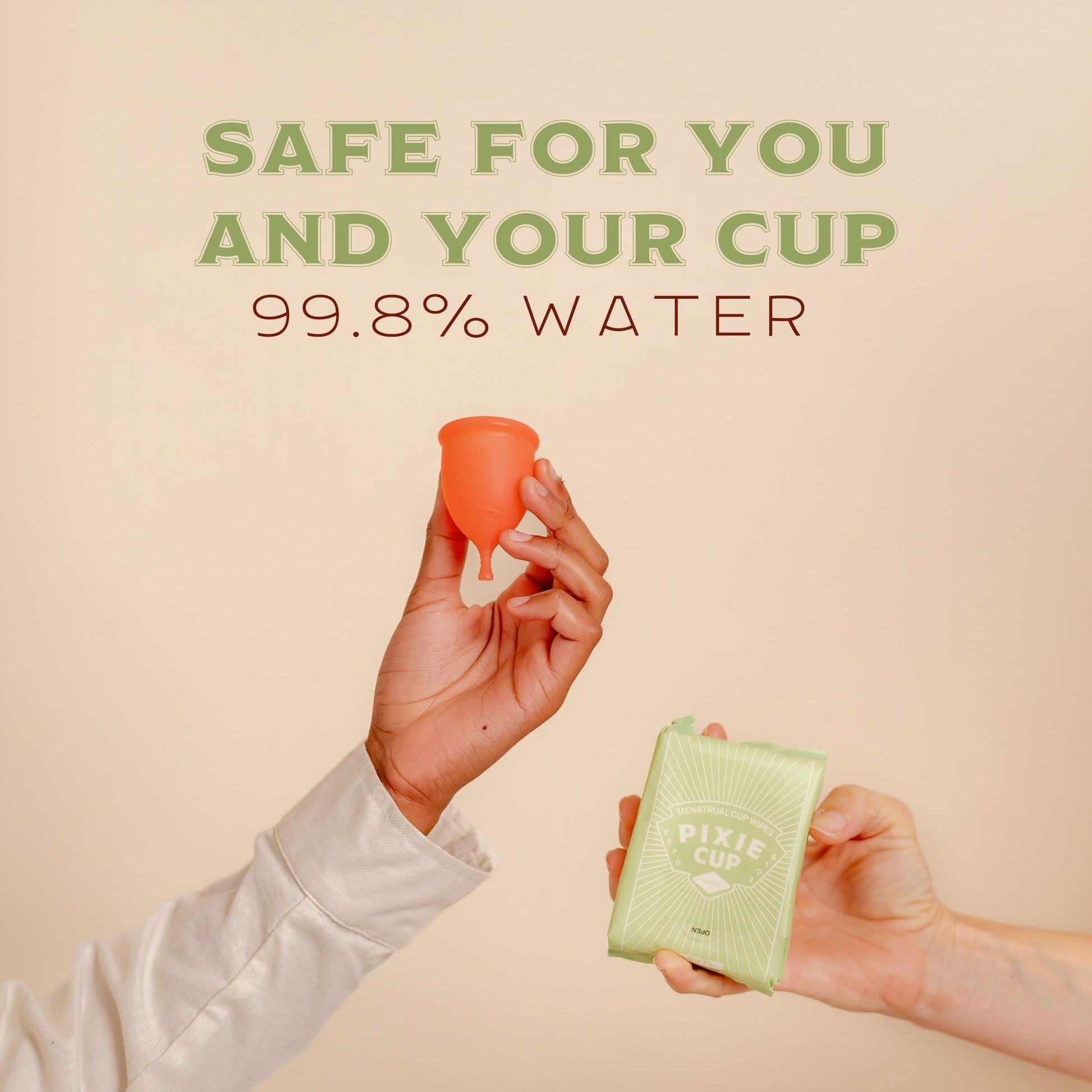 Menstrual Cup Wipes - On The Go Public Bathroom Feminine Wipes - Safe On Period Cups & Menstrual discs Pixie CupAu supplements