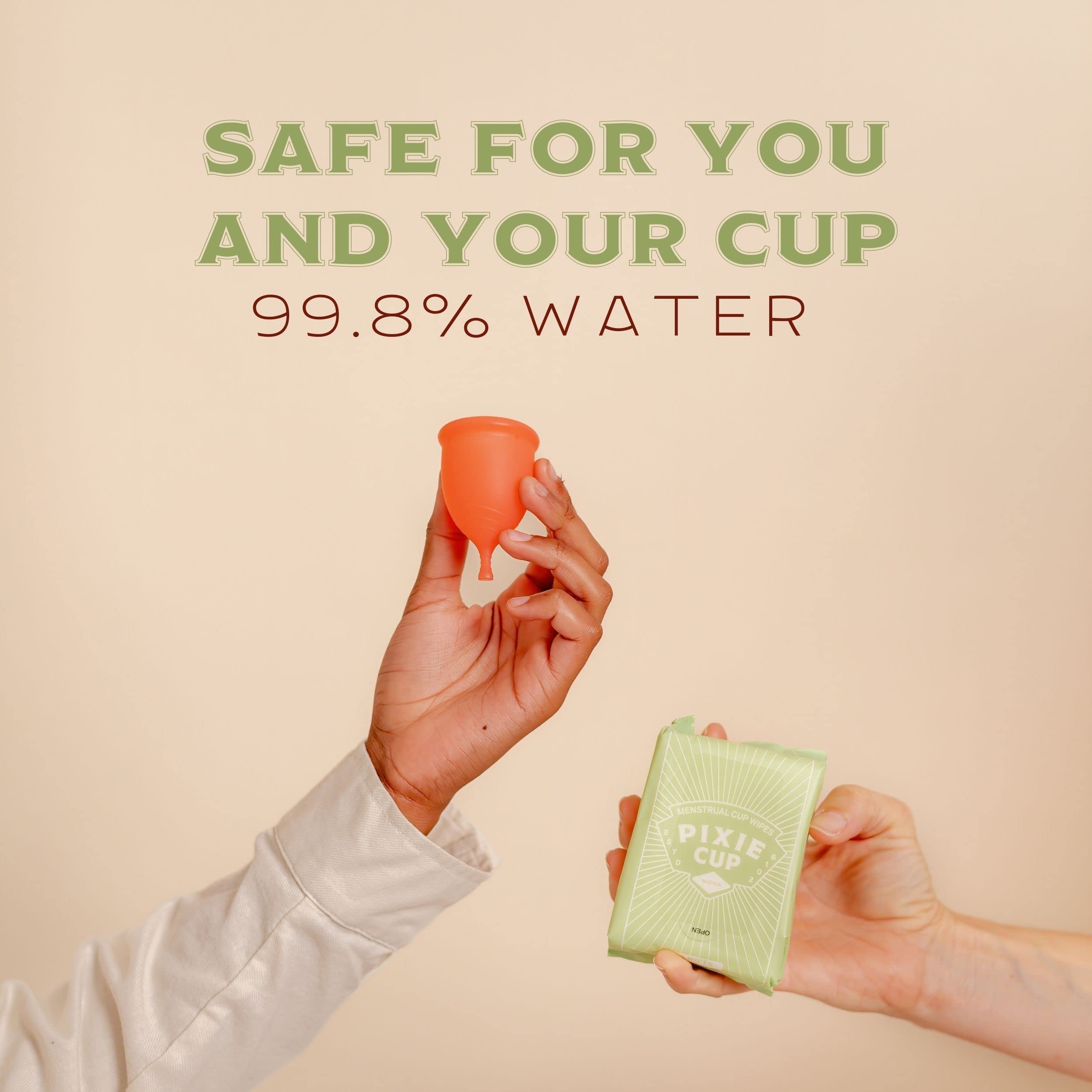 Menstrual Cup Wipes - On The Go Public Bathroom Feminine Wipes - Safe On Period Cups & Menstrual discs Pixie CupAu supplements