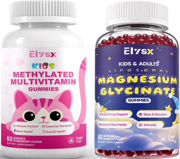 Elysx Kids Methylated Multivitamin Chewable & Liposomal Magnesium Glycinate 400mg Gummies, Immune & Brain, Muscle & Relax ElysxAu supplements