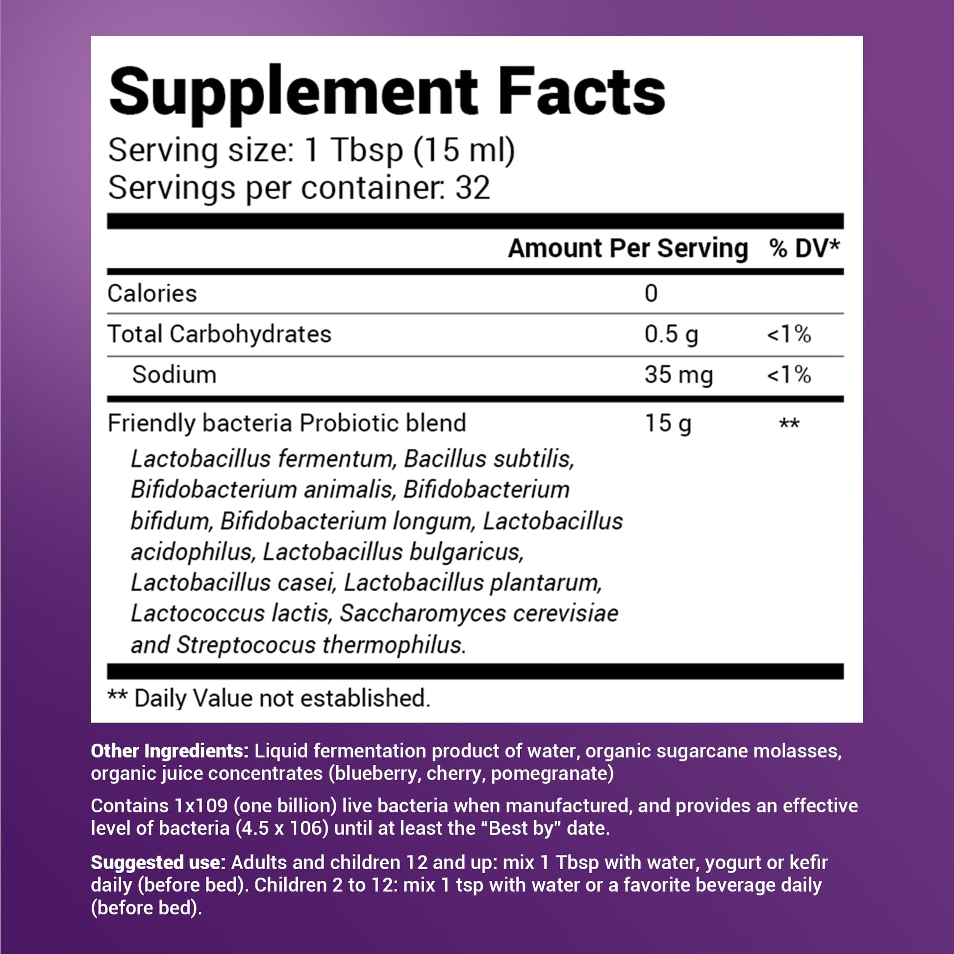 Dr. Berg's Friendly Probiotic Liquid Supplement Drink Mix w/ 12 Live Probiotics Strains Dr. Berg NutritionalsUS supplements
