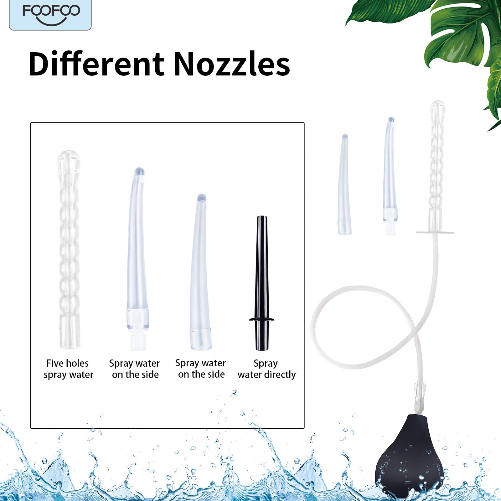 Enema Bulb 7.6oz Douche Enema Kit Includes 4 Nozzles for Women & Men Black with Storage Bag FOOFOOAu supplements