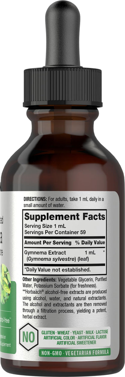 Gymnema Sylvestre Liquid | 2 fl oz | Alcohol Free Supplement | Super Concentrated HorbäachUS supplements