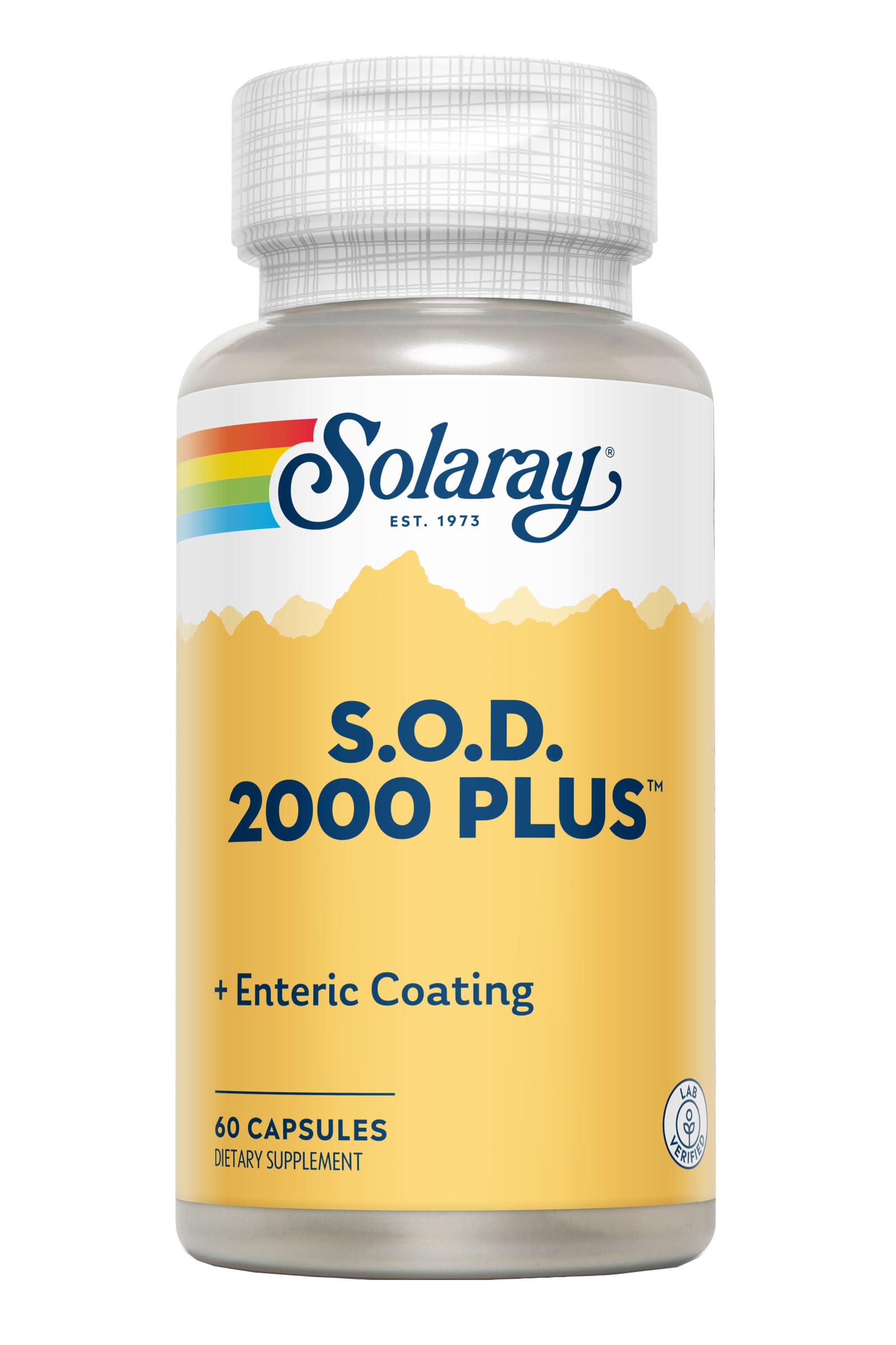 SOLARAY S.O.D. 2000 Plus - Superoxide Dismutase (SOD) and Catalase Antioxidant Supplement, Wellness Support - w/Green Tea Extract, Calcium, Rosemary, Grape Seed Extract, 60-Day Guarantee, 100 Servings SOLARAYAu supplements