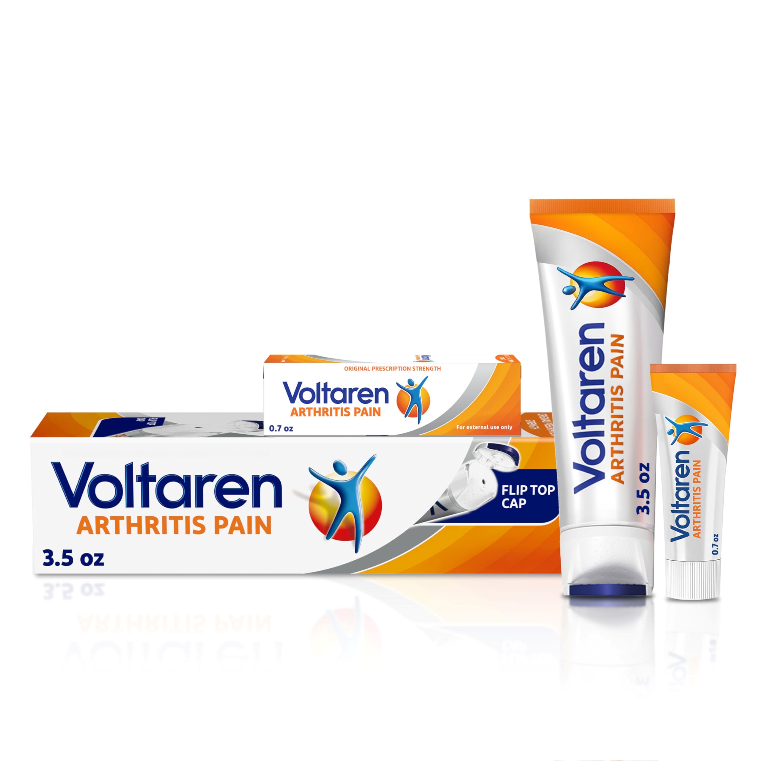 Voltaren Arthritis Pain Gel for Powerful Topical Arthritis Pain Relief with Diclofenac - NEW Easy Open Cap - 100 g Tube And 20 g Travel Size Tube VoltarenAu supplements