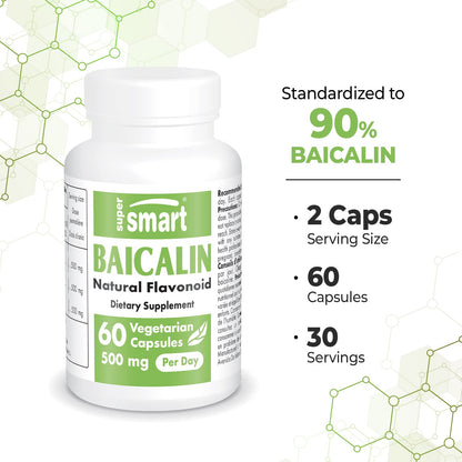 Supersmart - 90% Baicalin 500mg per Day (Scutellaria Baicalensis) - Chinese Skullcap SupersmartUS supplements