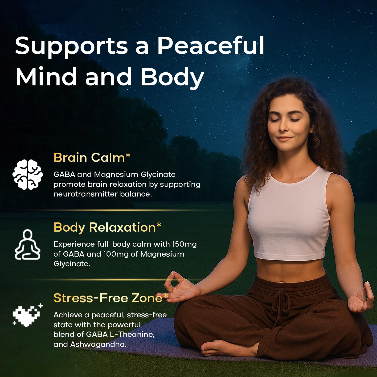 GABA L-Theanine Gummies, Sugar-Free Calm Gummies with L-Theanine, Ashwagandha,Valerian Root,Magnesium | Support Sleep,Stress Relief & Relaxation | GABA Supplement for Adult- Blueberry Flavor VEGETUSMAXAu supplements