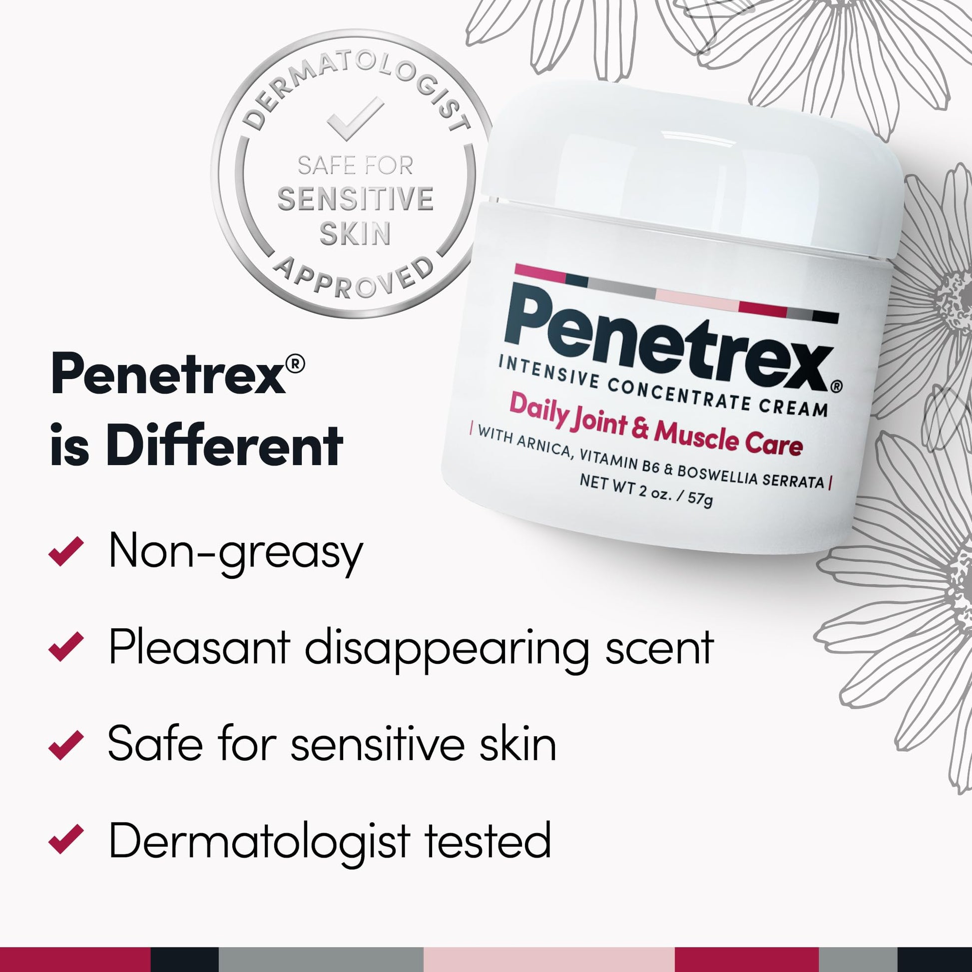 Penetrex Daily Joint & Muscle Care Cream – Soothing Botanical Formula with Arnica, Vitamin B6 & MSM – Lightweight Fast-Absorbing Cream for Everyday Movement - Non-Greasy - Light Scent- 2 oz PenetrexAu supplements