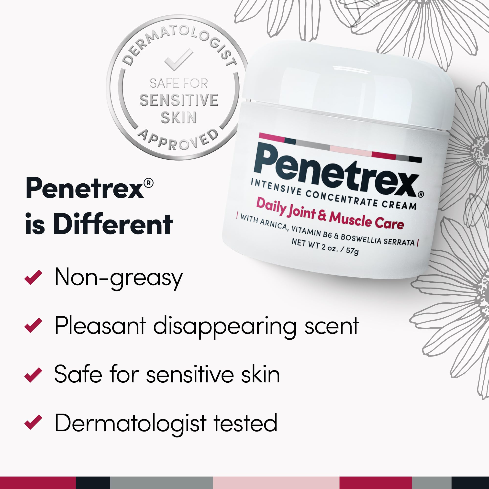 Penetrex Daily Joint & Muscle Care Cream – Soothing Botanical Formula with Arnica, Vitamin B6 & MSM – Lightweight Fast-Absorbing Cream for Everyday Movement - Non-Greasy - Light Scent- 2 oz PenetrexAu supplements