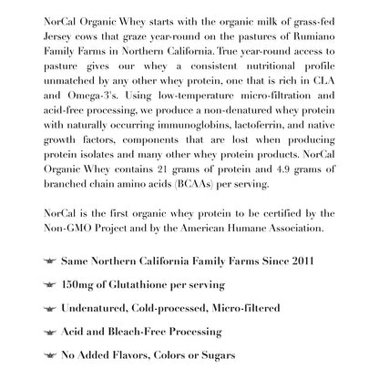 NorCal Organic Unflavored Whey Protein - 2lbs Bulk | 100% Grass-Fed, USDA Certified NorCal OrganicUS supplements