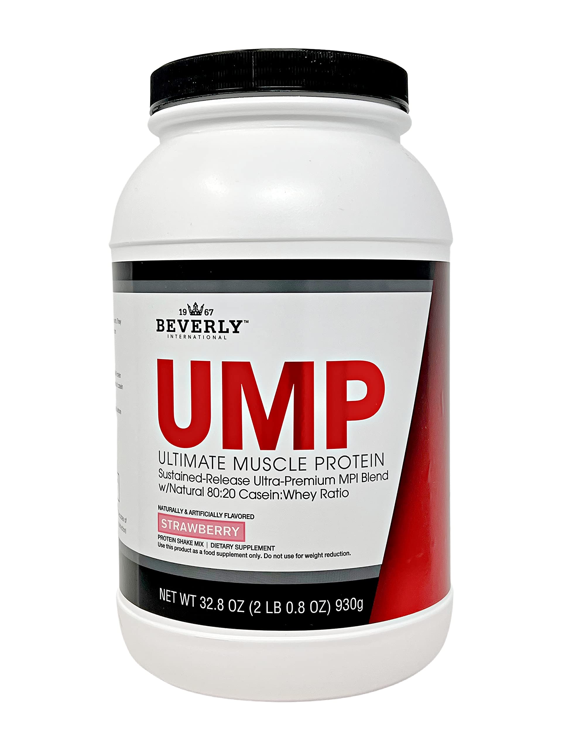 Beverly International UMP Protein Powder, Strawberry. Unique Whey-Casein Ratio Beverly InternationalUS supplements