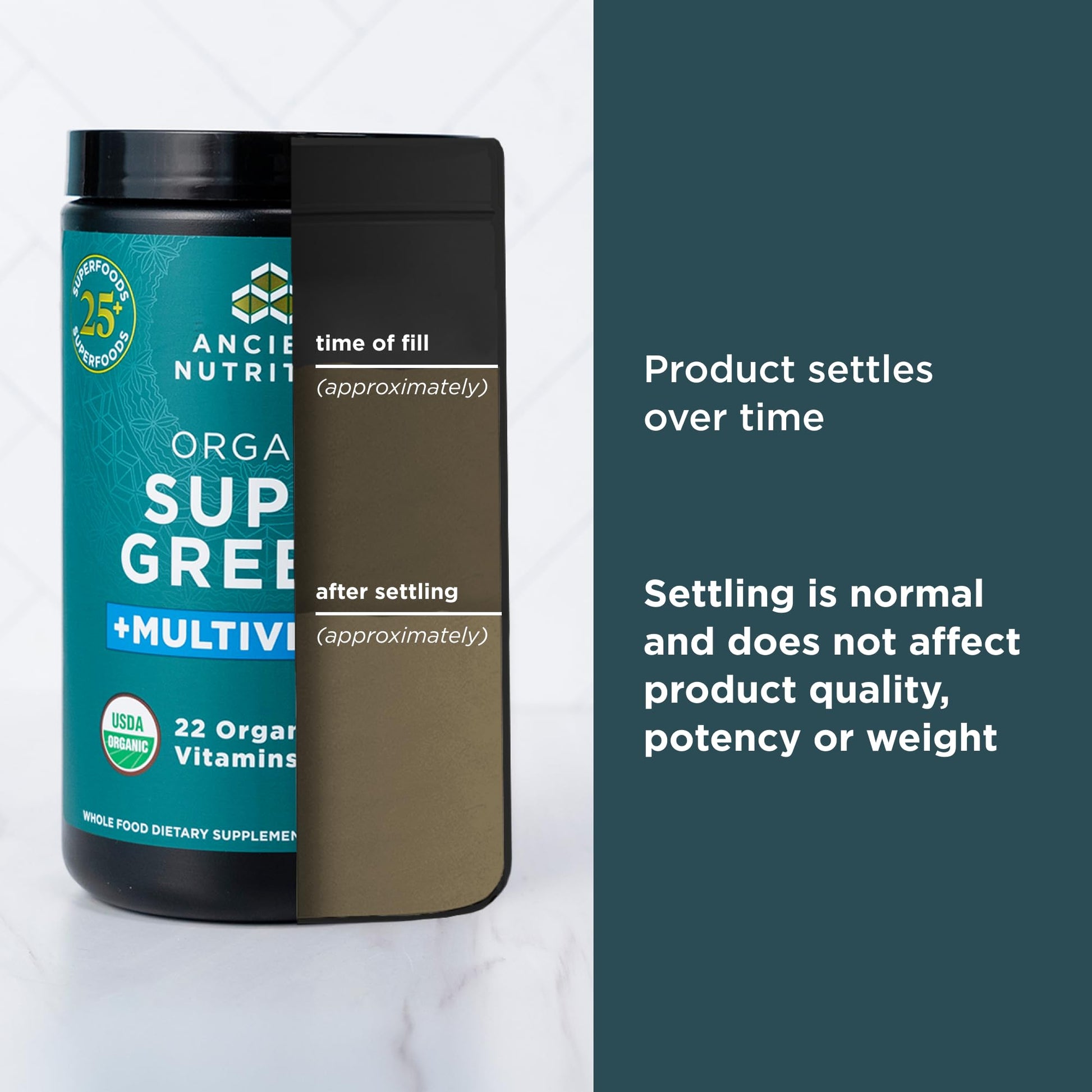 Ancient Nutrition, Vitamin Powder, One Bottle Made from Real Fruits, Vegetables and Herbs, for Digestive and Energy Support, 25 Servings, 7.5oz Ancient NutritionAu supplements