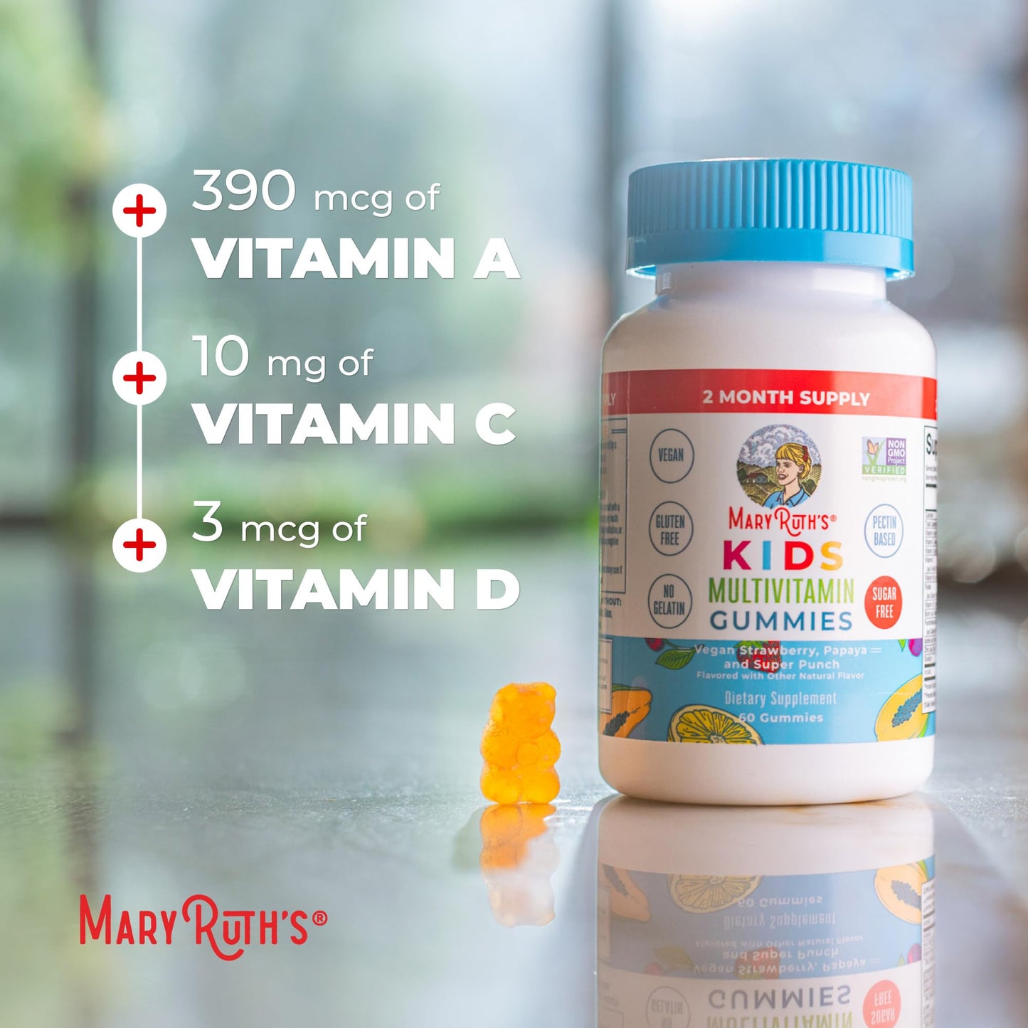 MARYRUTH'S Kids Vitamins | Multi | Sugar Free | 2 Month Supply | Kids Multivitamin Gummies for Ages 2+ | Vegan | Only 1 Gummy a Day | 60 Count MARYRUTH'SUS supplements