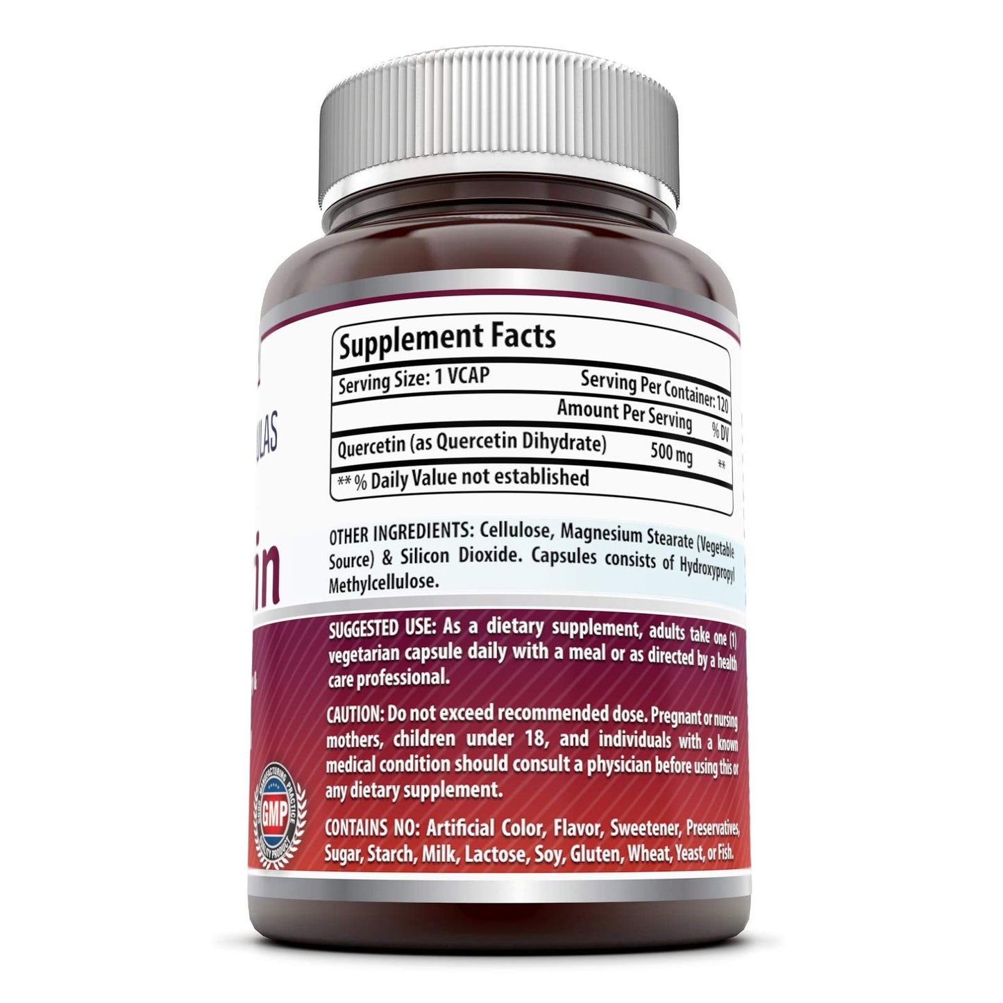 Amazing Formulas Quercetin 500mg 120 Veggie Capsules Supplement - Non-GMO - Gluten Free - Supports Overall Health & Well Being Amazing NutritionUS supplements