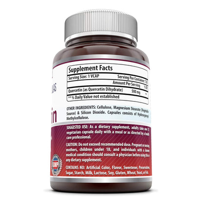 Amazing Formulas Quercetin 500mg 120 Veggie Capsules Supplement - Non-GMO - Gluten Free - Supports Overall Health & Well Being Amazing NutritionUS supplements