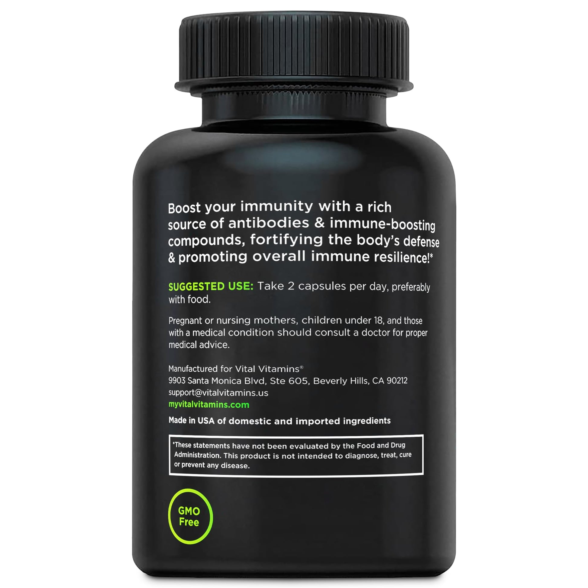 Vital Vitamins Colostrum Supplement - Vitamin C, Zinc, & Selenium - from First Milking - Standardized to Contain 10% IgG Immunoglobulins - Grass-Fed American Cows - 60 Capsules Vital VitaminsAu supplements