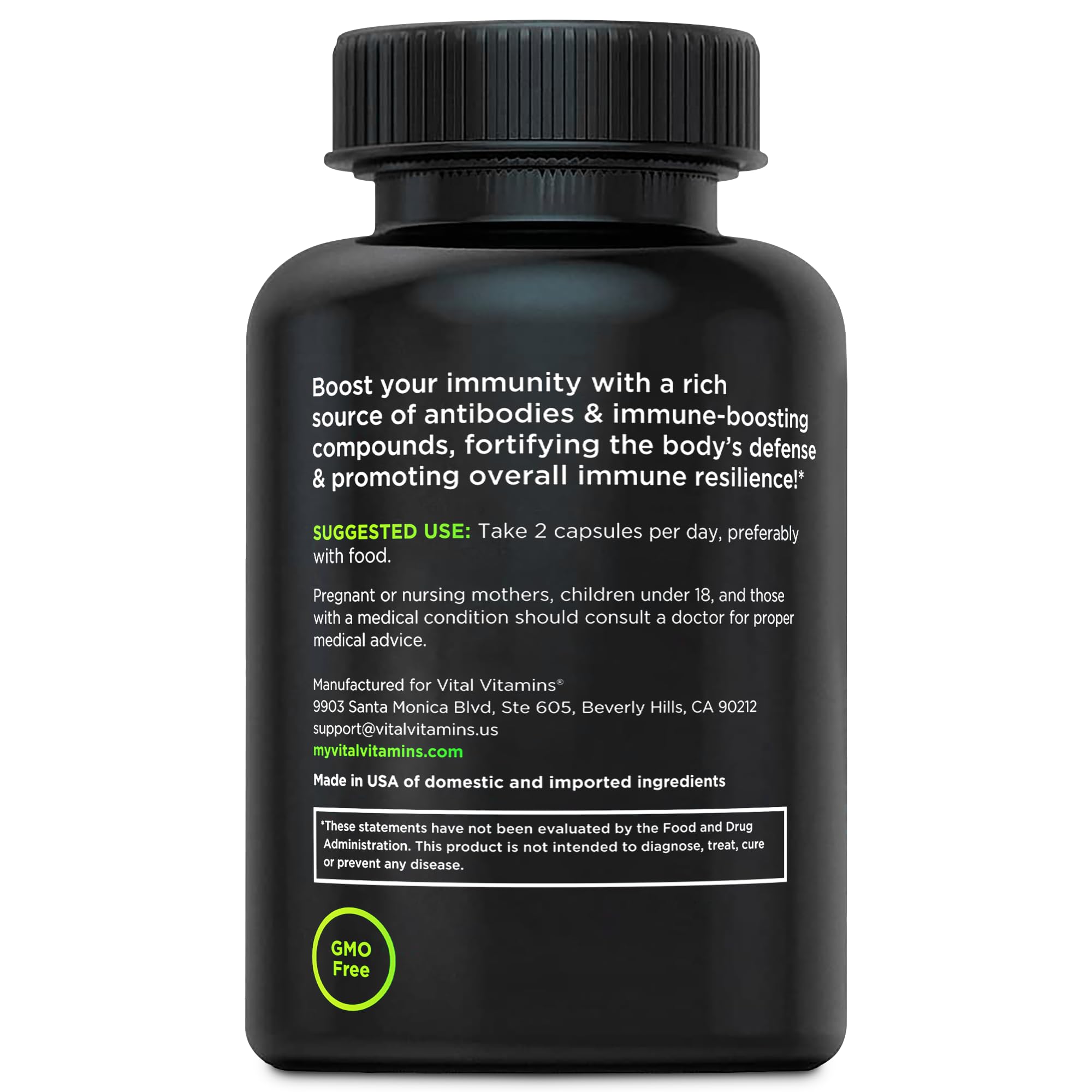 Vital Vitamins Colostrum Supplement - Vitamin C, Zinc, & Selenium - from First Milking - Standardized to Contain 10% IgG Immunoglobulins - Grass-Fed American Cows - 60 Capsules Vital VitaminsAu supplements