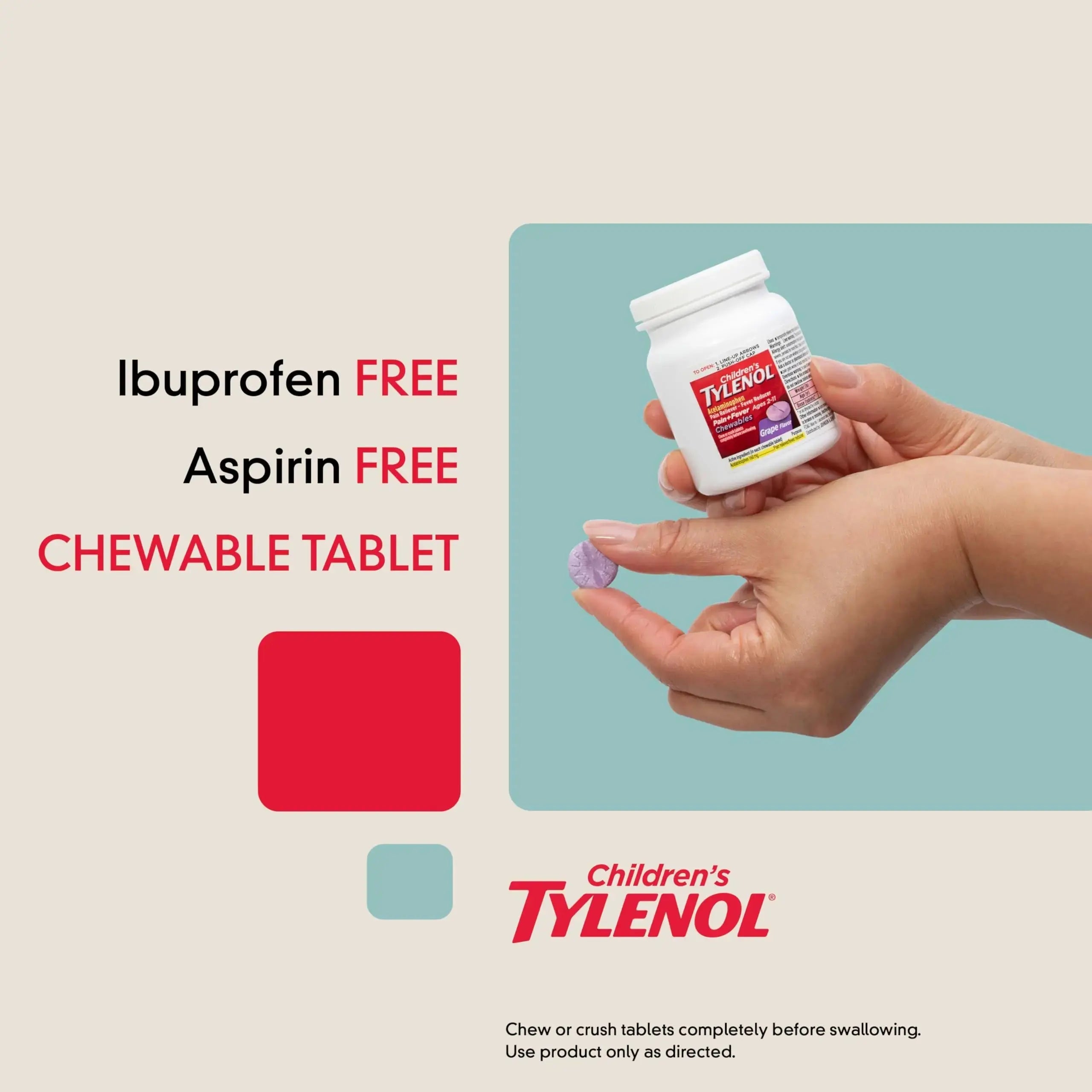 Children's Tylenol Chewables with 160 mg Acetaminophen, Pain Reliever & Fever Reducer for Kids' Cold + Flu Symptoms, Headache, Sore Throat & Toothache, Aspirin-Free, Grape Flavor, 24 ct TylenolAu supplements