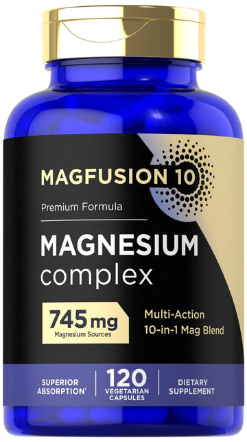 Magfusion-10 Magnesium Complex Supplement 745mg | 120 Capsules | 10 in 1 Blend | Vegetarian, Non-GMO, Gluten Free Magfusion-10Au supplements