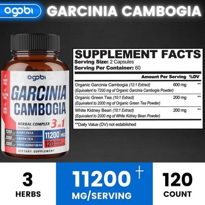agobi 3in1 Garcinia Cambogia Extract Capsules - 11200mg Herbal Supplement for Body Health agobiUS supplements