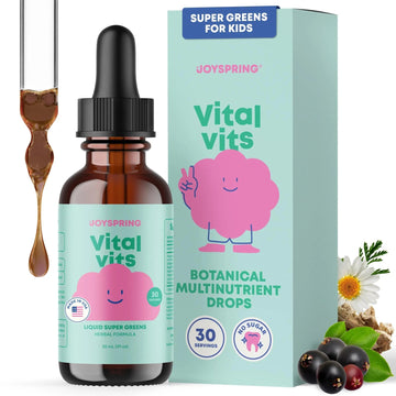 JoySpring Vital Vits - Kids Liquid Multivitamin - 1 fl oz (30 Servings) | Herbal Liquid Vitamins for Kids | Natural Flavor | JoySpringAu supplements