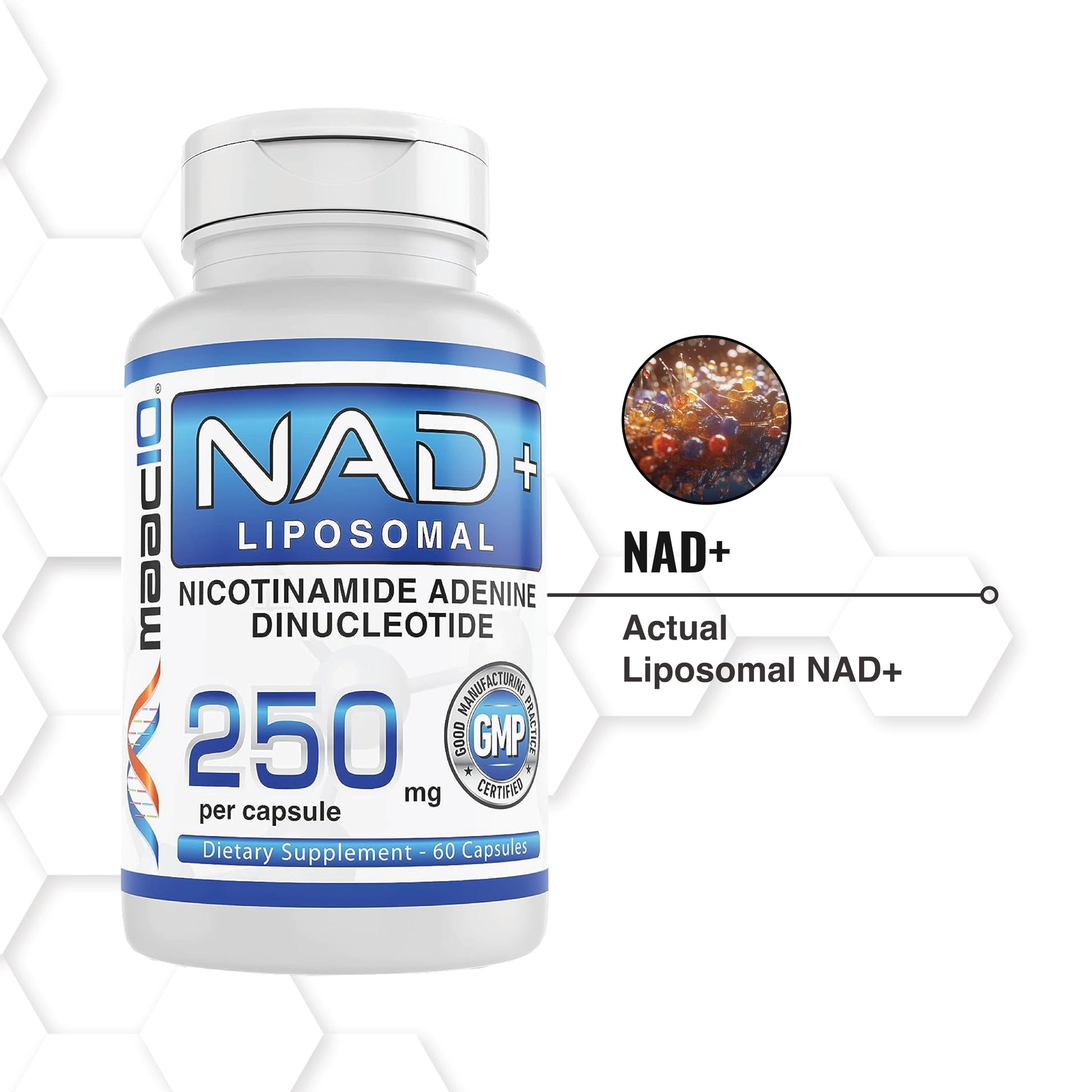 MAAC10 Liposomal NAD Supplement 500mg Serving (2x250mg Capsules) Actual Nicotinamide Adenine Dinucleotide MAAC10Au supplements